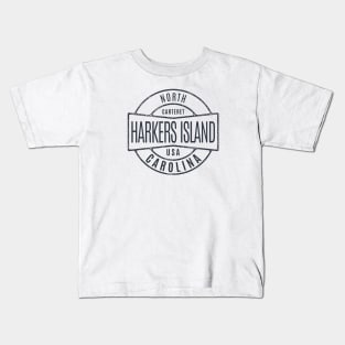 Harkers Island, NC Summertime Vacationing Vintage Badge Kids T-Shirt